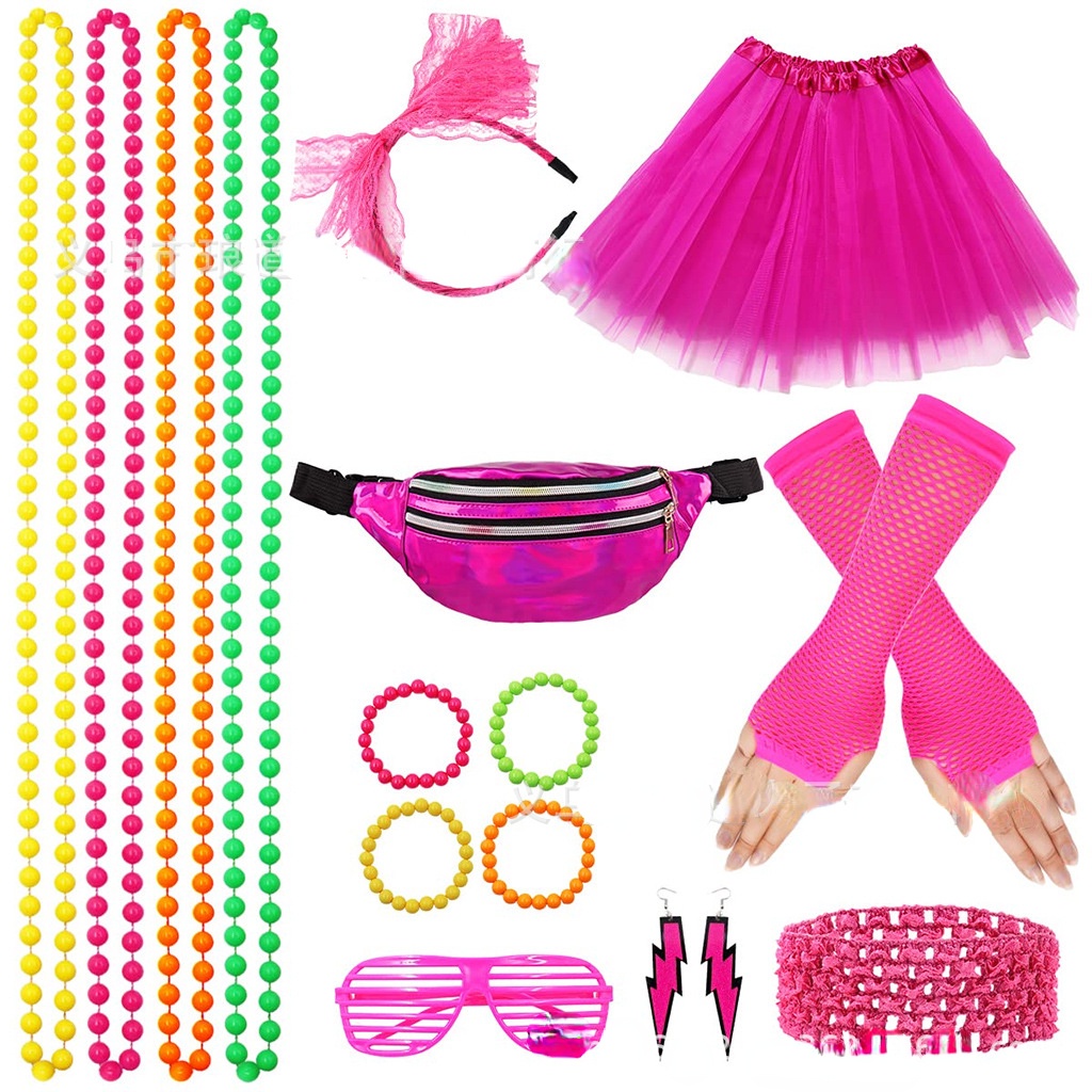 1980s Prom Party Costume Accessories Diagonal Laser Waist Bag Chest