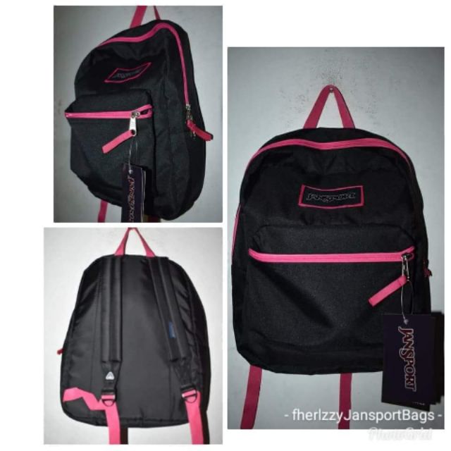 black and pink jansport backpack