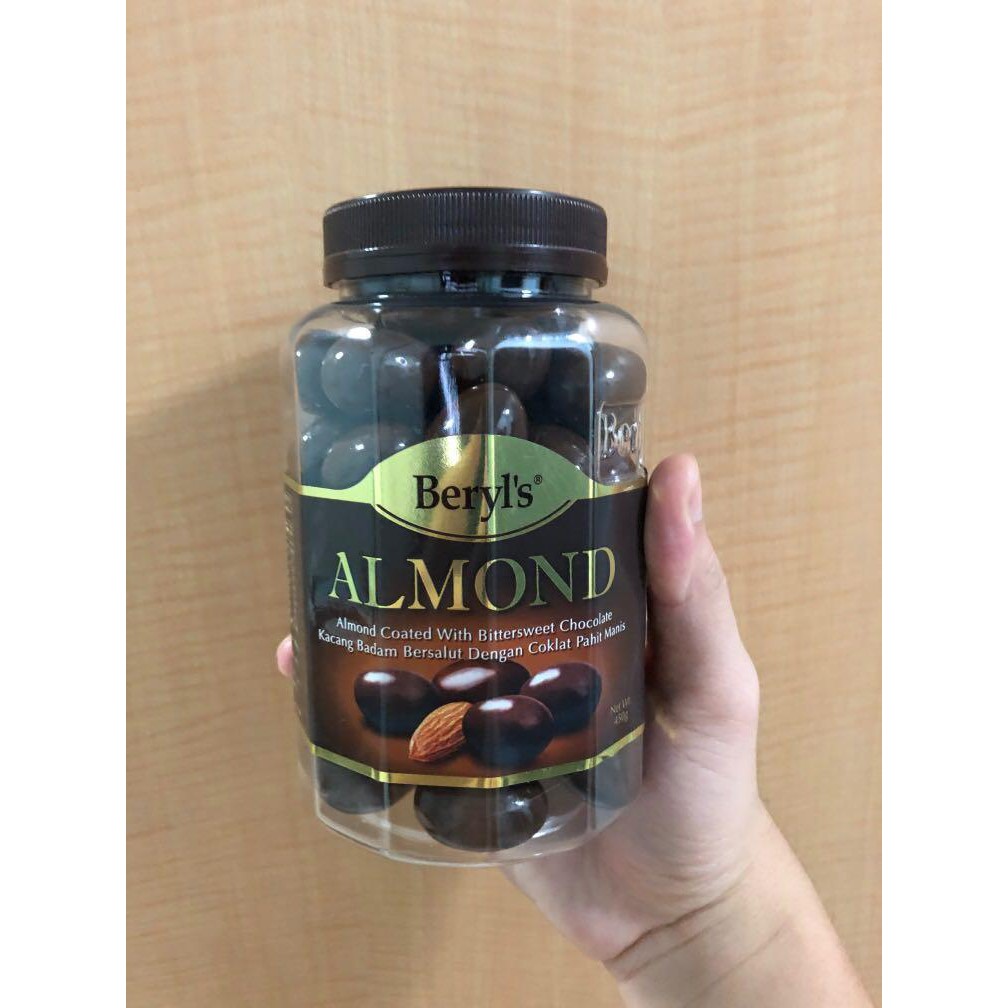 Beryls Almond Dark Chocolate Jar 450g Shopee Philippines
