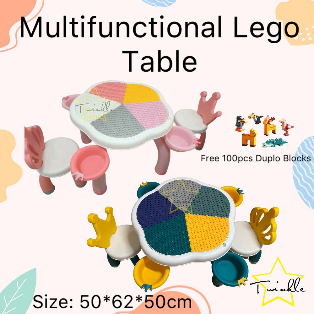 TwinklePH Crown WRITE & PLAY TABLE Multifunctional blocks study LEGO