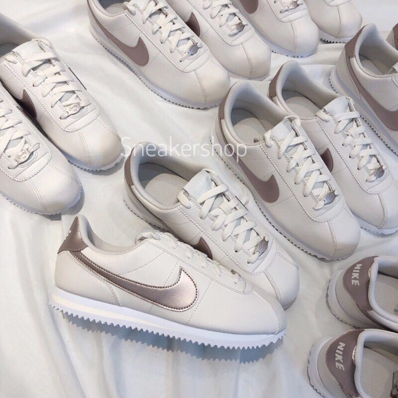 nike cortez white and rose gold