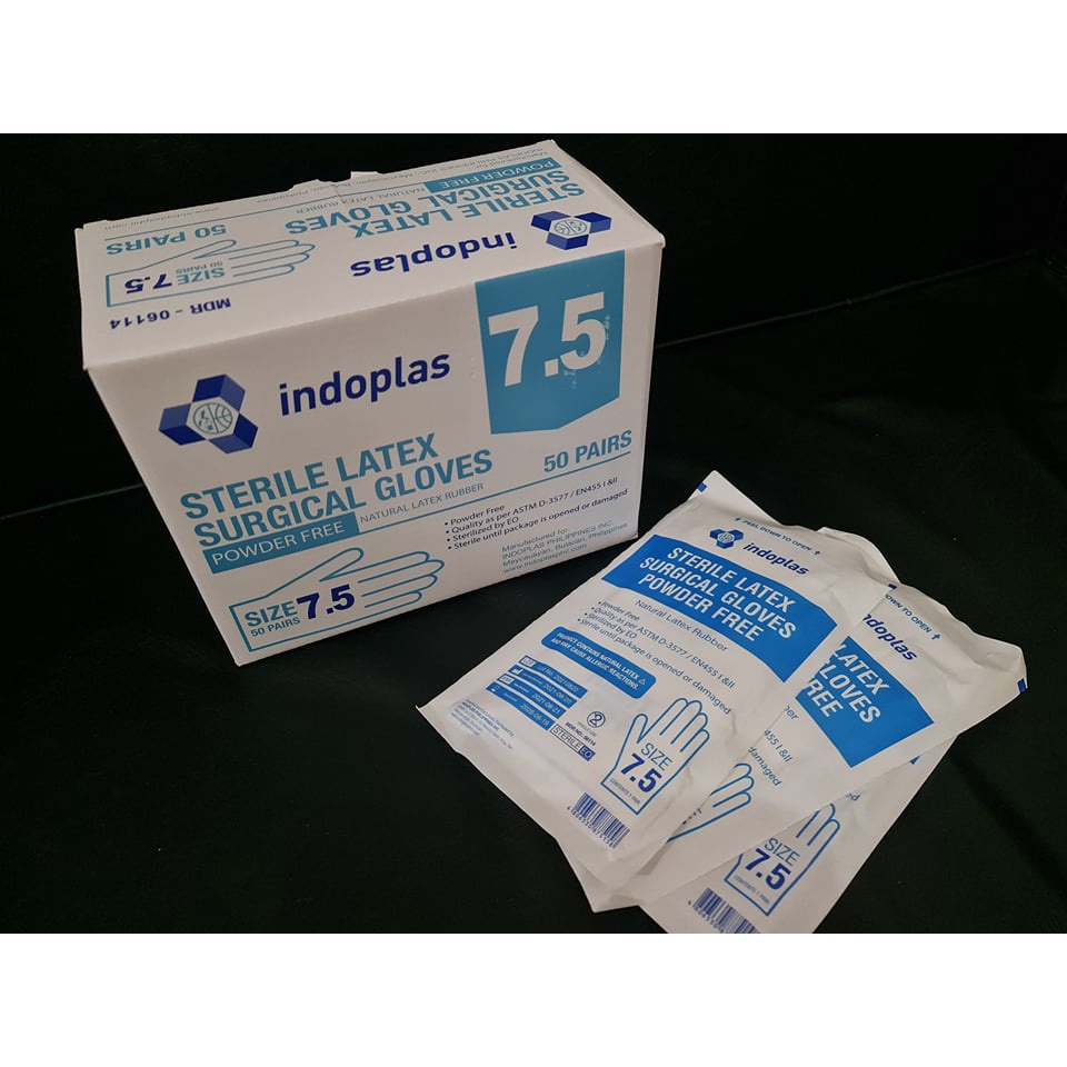Indoplas Sterile latex surgical gloves Shopee Philippines