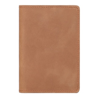 Vintage Genuine Leather Passport Cowhide Clip Crazy Horse Document Holder Multi-Card Plane Ticket Simple Wallet #3