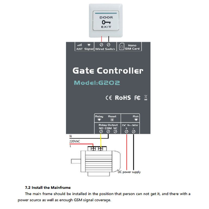 Dark G202 GSM 3G Smart Gate Opener Wireless Automatic Door Receiver Call Relay Switch