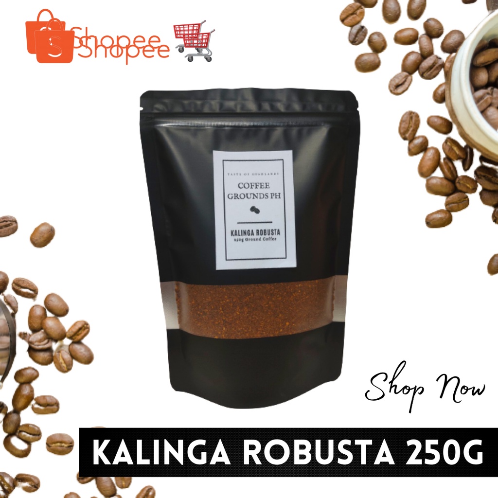 Coffee Grounds PH Kalinga Robusta MediumDark Roast 250g Medium