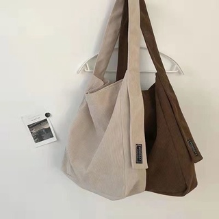 New Canvas Bag Retro Corduroy Crossbody Shoulder Bag Women Large Capacity Student Tote Bag All Match Messenger Bag