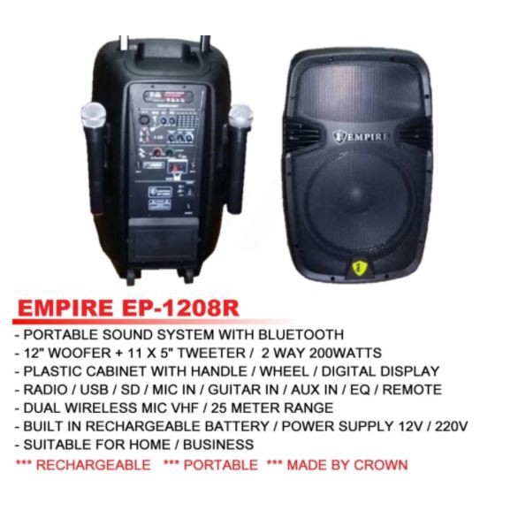 portable sound system with wireless mic