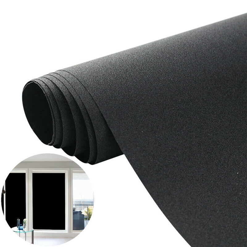 Static Cling Total Blackout Window Film Privacy Room Darkening Window