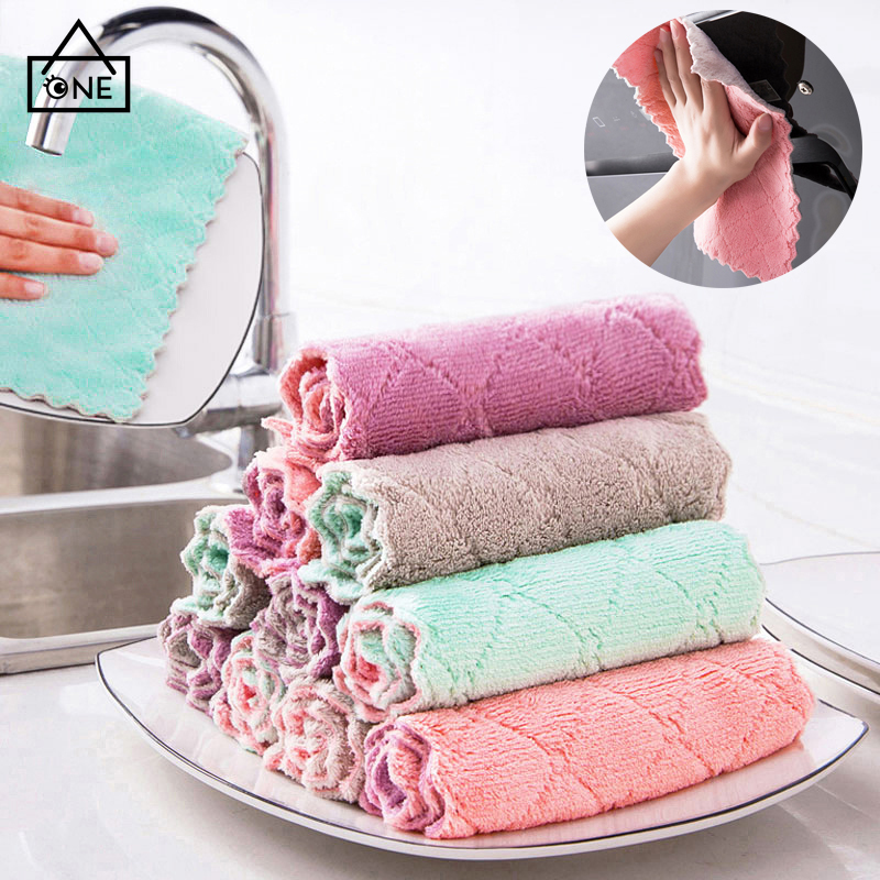 Nonstick Oil Microfiber Coral Fleece Absorbent Kitchen Towel / Hand ...