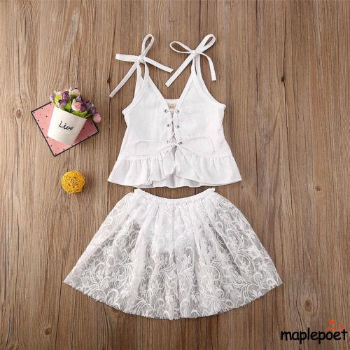 white lace skirt and top set