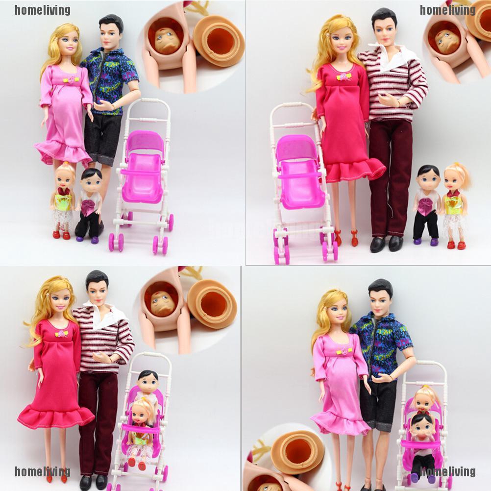 barbie doll with family