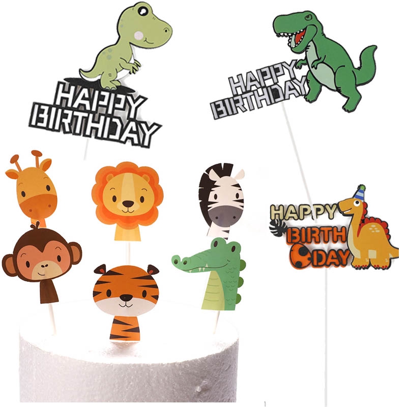 Dinosaur Cupcake Wrappers Toppers48Pack,Howaf Little Dino Cupcake Toppers Cake