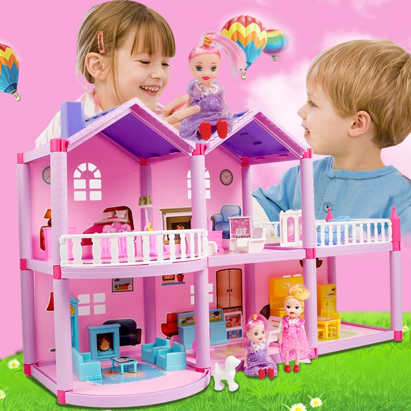DIY Miniature Dollhouse Toys Kids Assemble Casa Doll House Baby