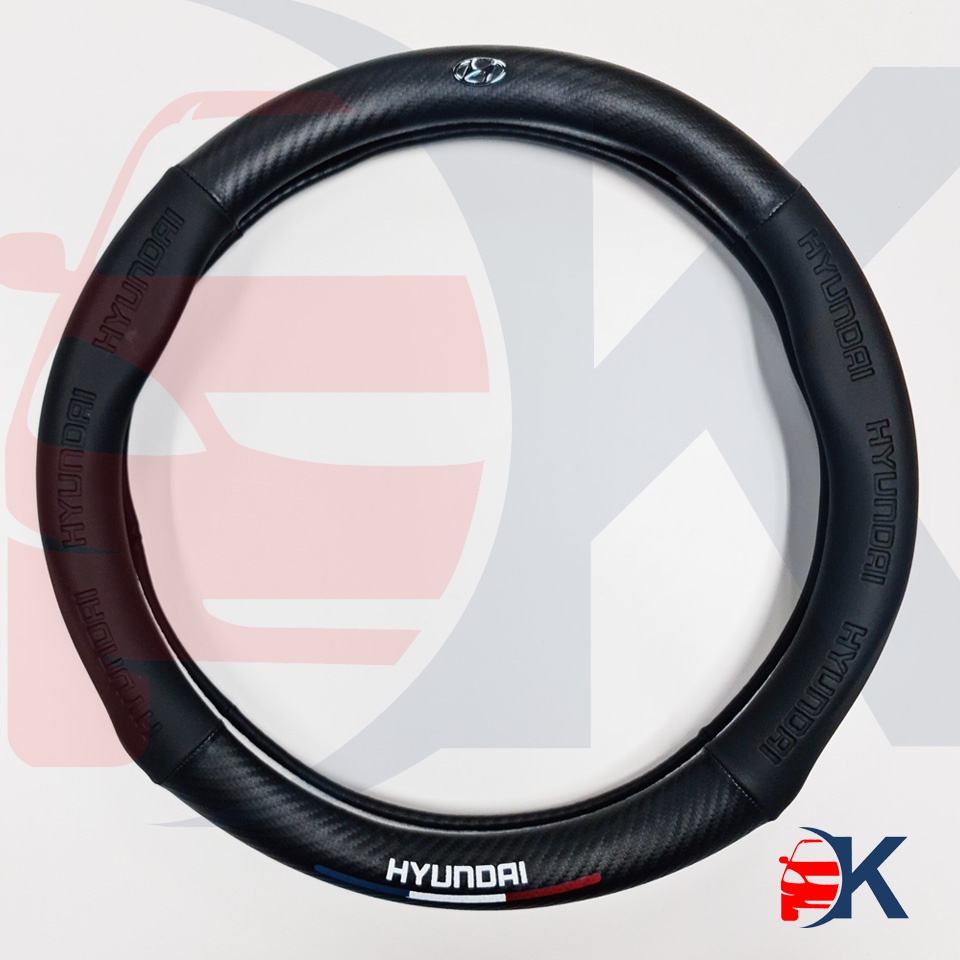 Hyundai Steering Wheel Cover Carbon Leather with logo Shopee Philippines