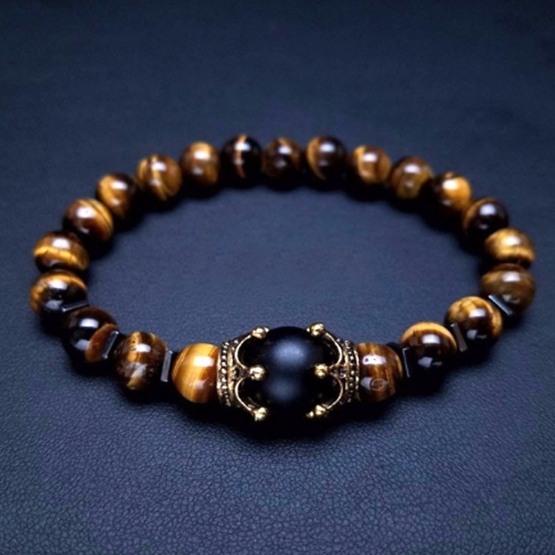 brown and black bead bracelet