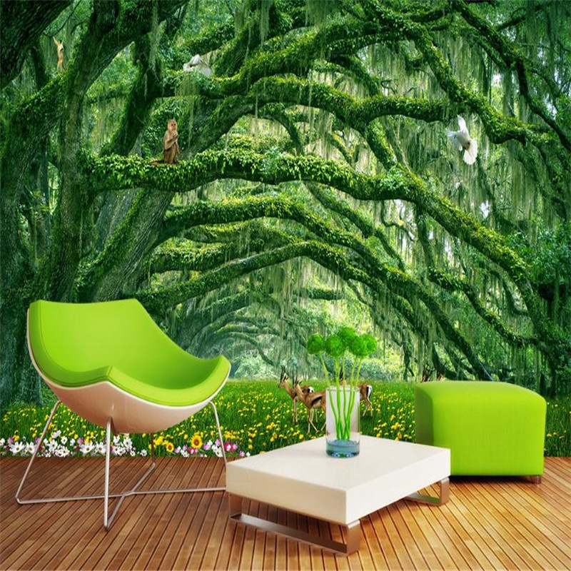 Modern 3 d Effect Photo Wallpaper Nature Wall Mural Bedroom Wall ...