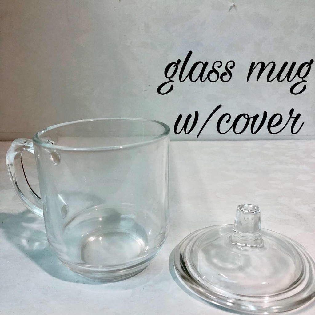 glass mug with cover