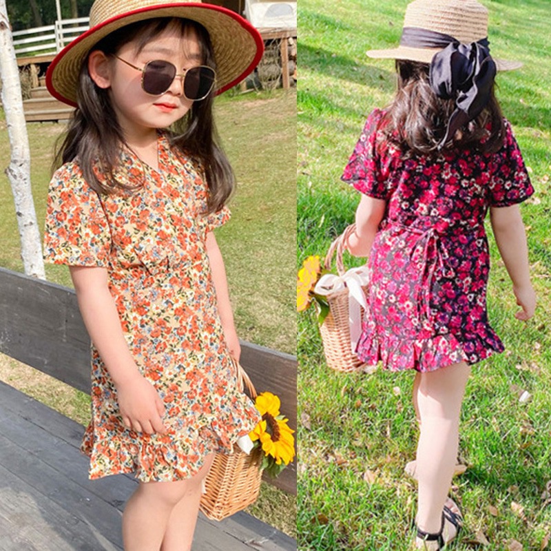 Lovekids 3-8 Years Old Girls Sweet Boho Dress Summer V-neck Short ...