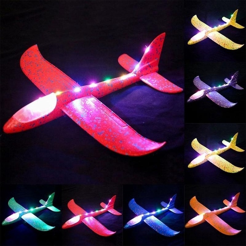 LED Light Foam Hand Throw Aircraft Airplane Model Glider Plane Outdoor