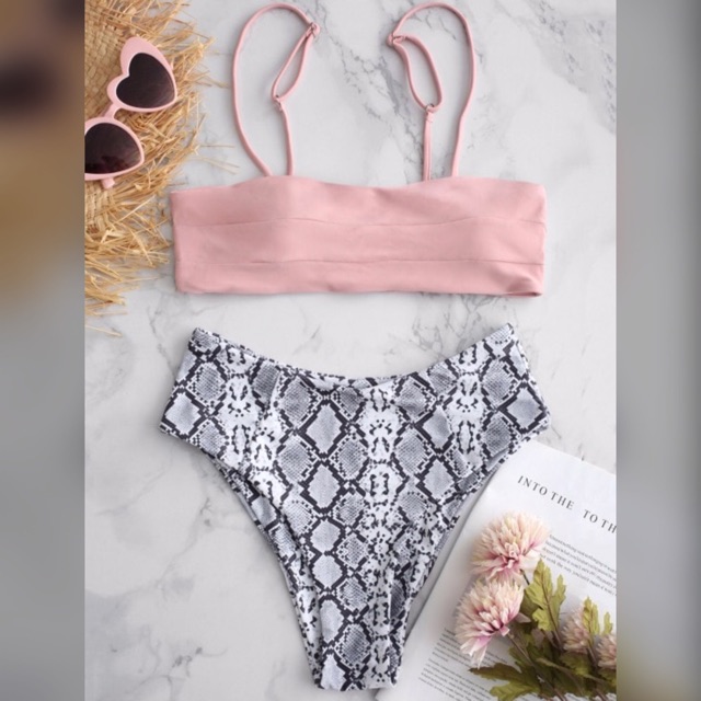 pink snakeskin swimsuit