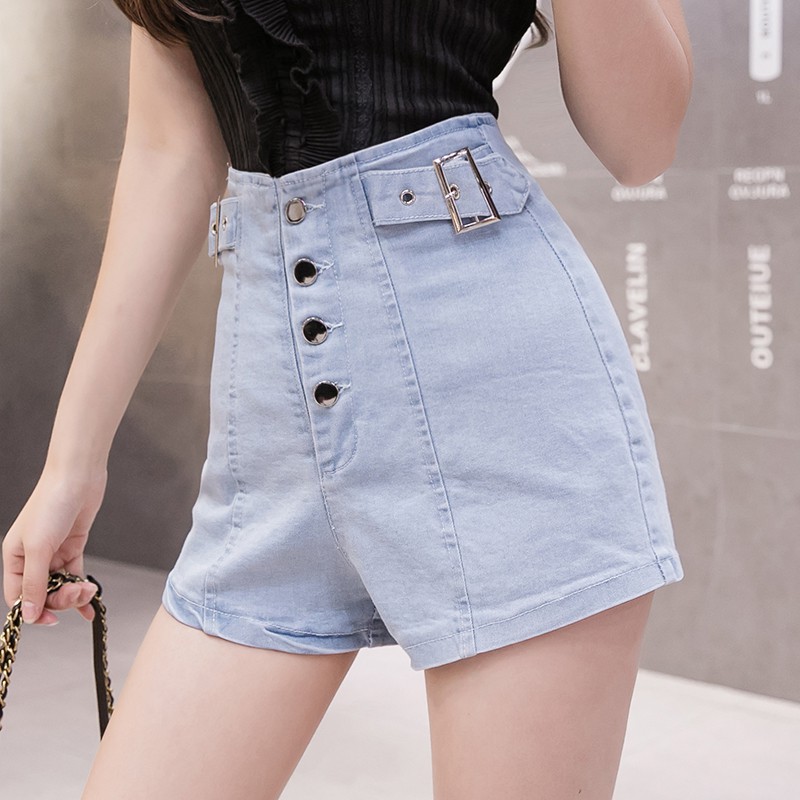 high waisted elastic shorts
