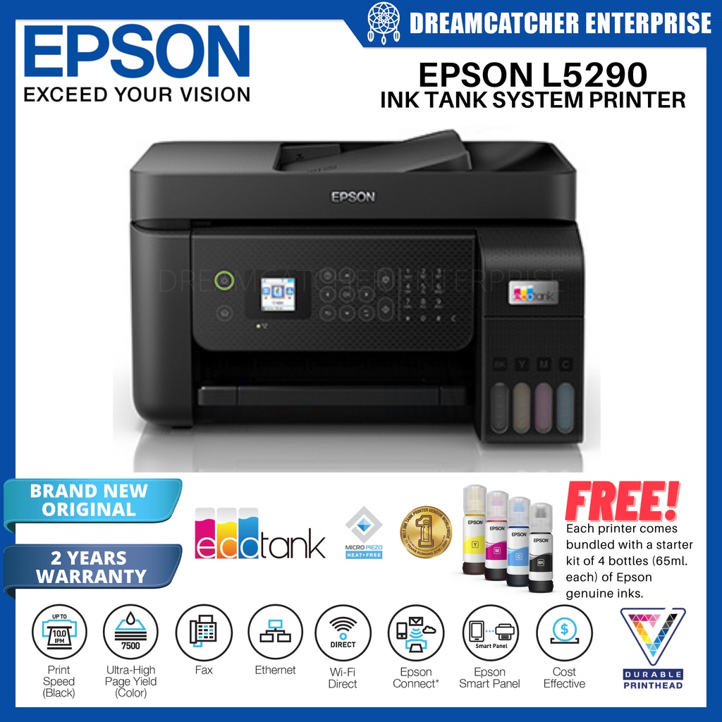 Epson L5190 Wi Fi All In One Ink Tank Printer With Adf Fax Lcd Display 1710