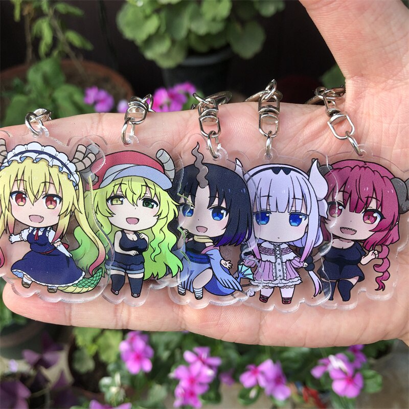Miss Kobayashi's Dragon Maid Tohru KannaKamui Keychain Cosplay Anime Accessories Backpack Pendant Badge Christmas Gifts
