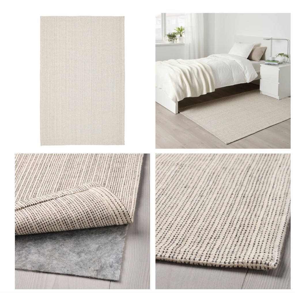 Rug, flatwoven, natural/offwhite120x180 cm IKEA TIPHEDE [Ready Stock