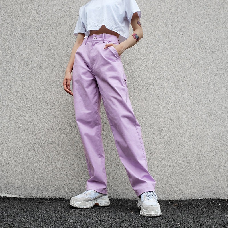 cargo pants purple