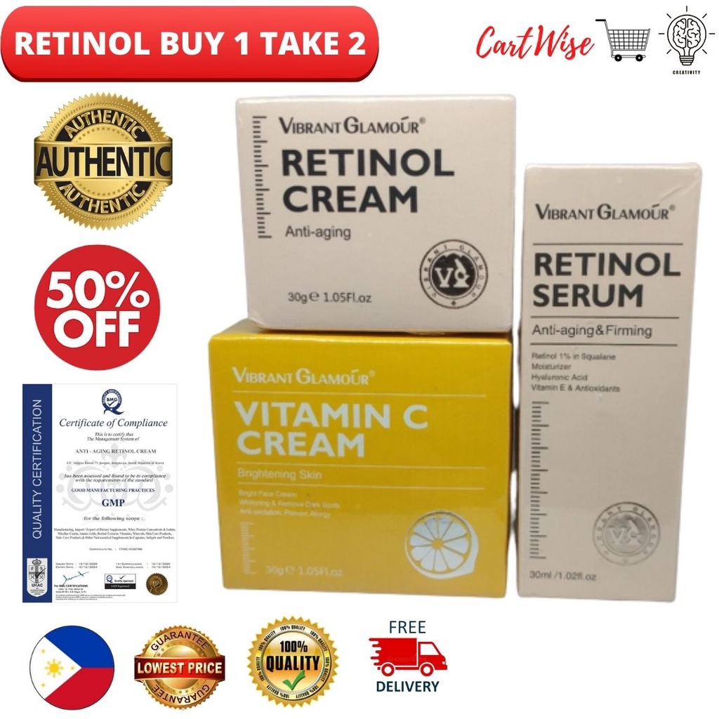 Vibrant Glamour Retinol set Retinol cream/Retinol Serrum/Retinol Vitamin C Buy 1 take 2 Shopee