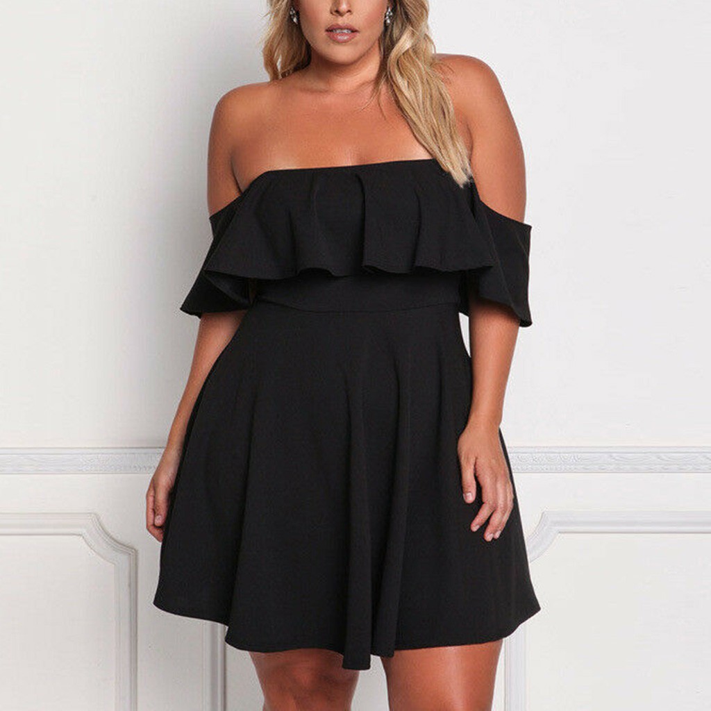 plus size off the shoulder cocktail dress