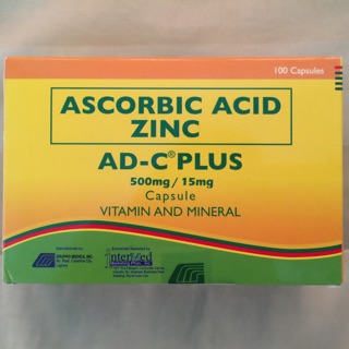 Ascorbic Acid + Zinc (AD-C Plus), 100 capsules | Shopee Philippines