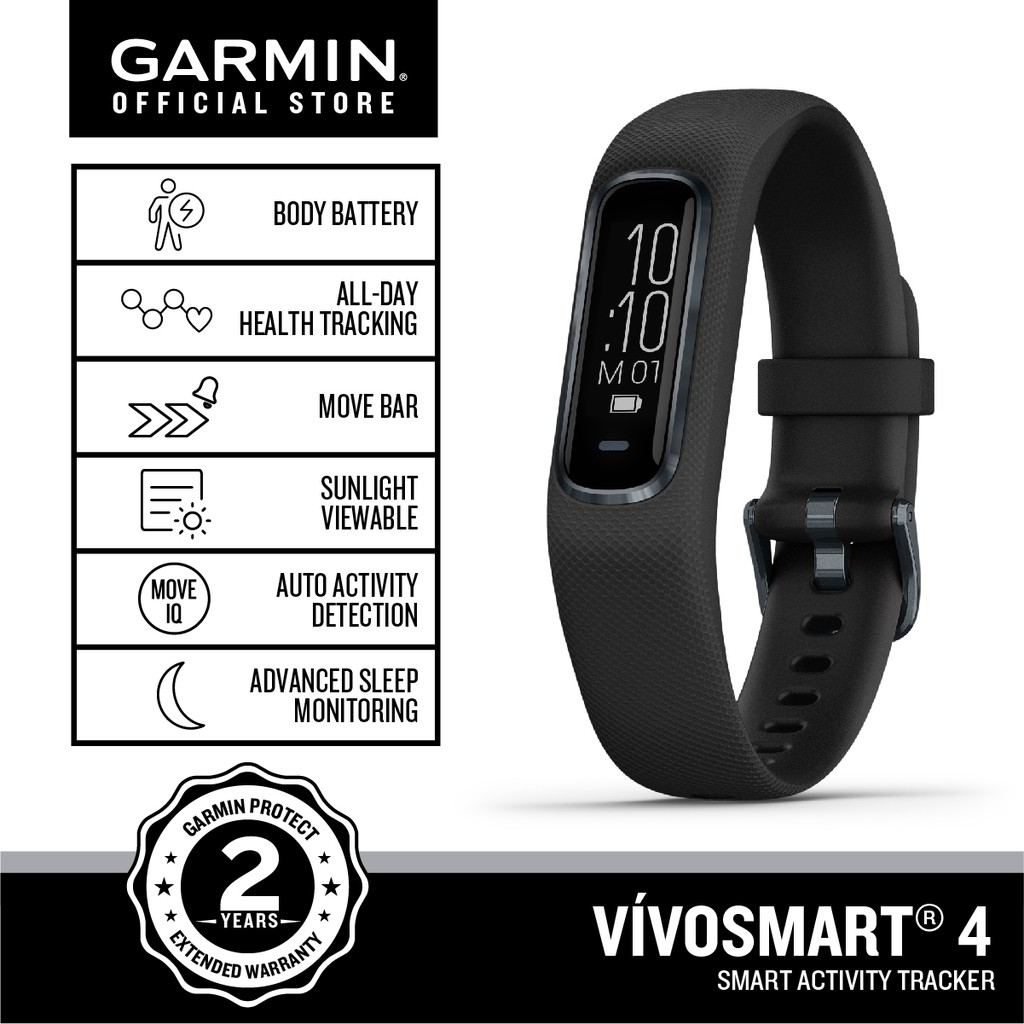 Garmin Vivosmart 4 Wellness and Fitness Smart Watch Fitness Tracker Exercise Band Shopee