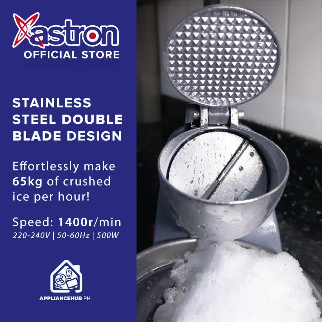 Astron Heavy Duty Double Blade Commercial Ice Crusher (500W) (Grey