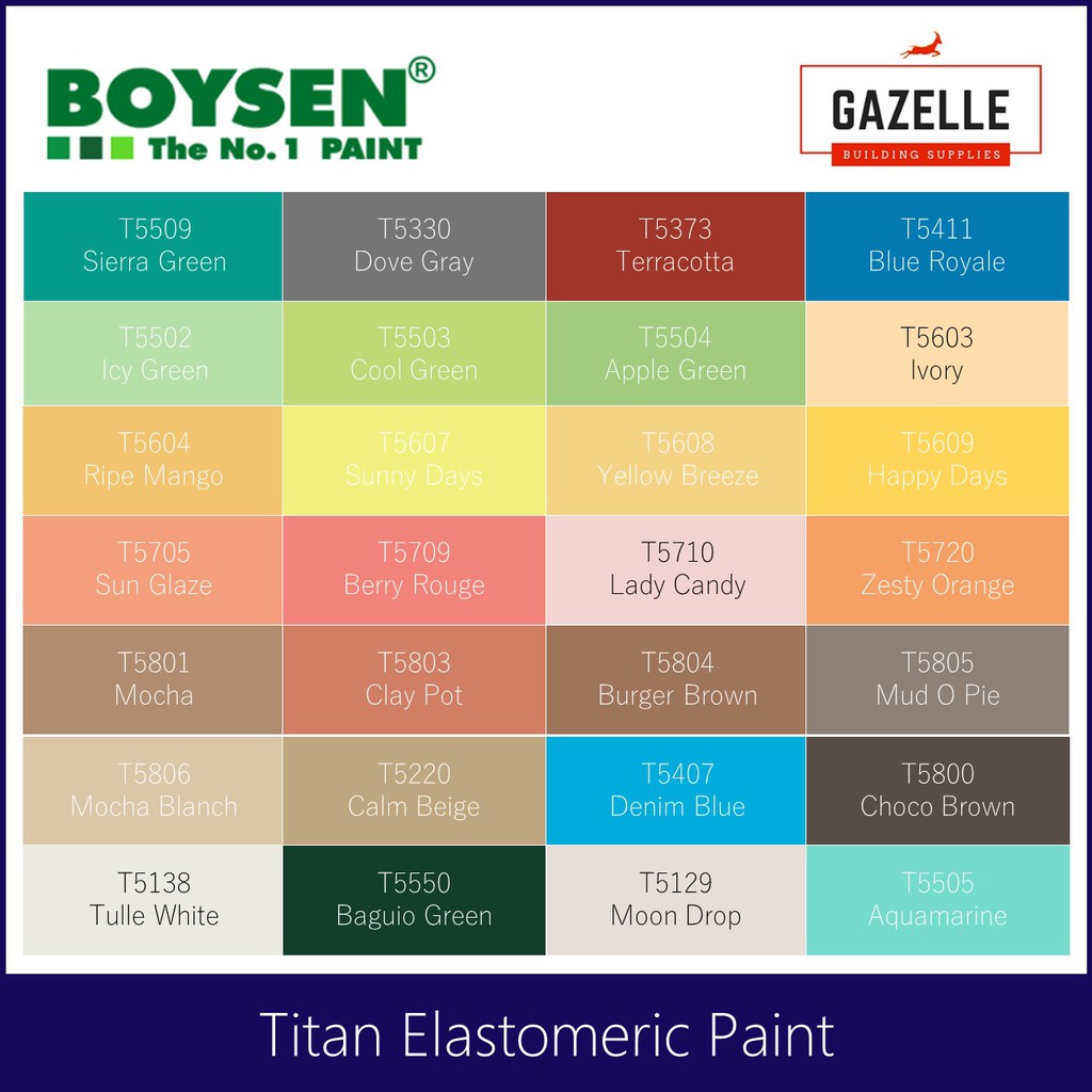 Boysen Paints Color Chart Concrete