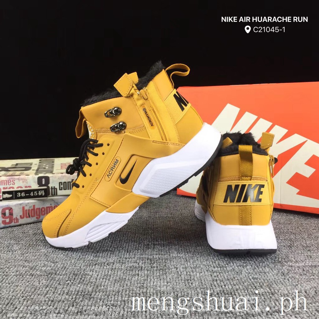 yellow huarache shoes
