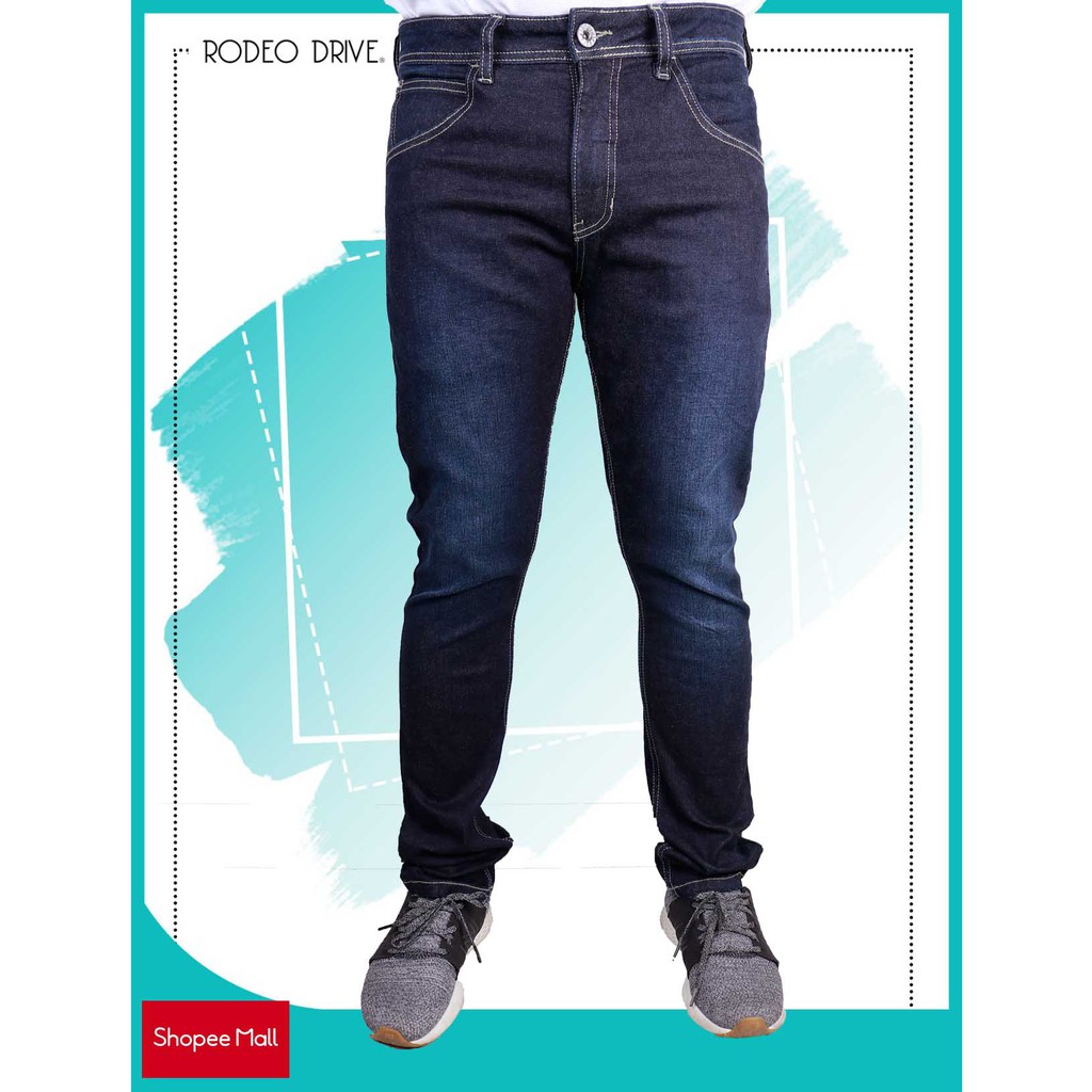 Freego by Rodeo Drive Low Skinny Tapered Five Pocket Jeans in Dark Blue ...