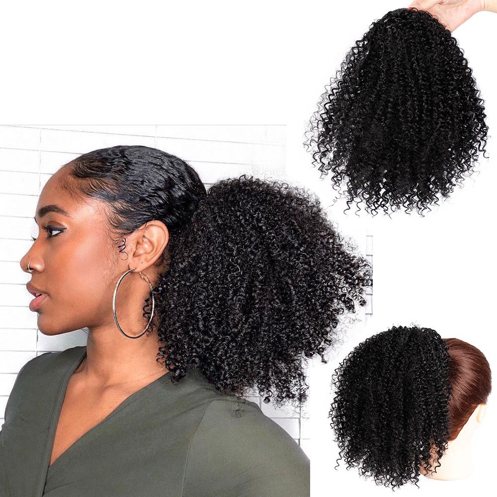 Kakaki Synthetic Curly Ponytail Afro Kinky Hair Extension