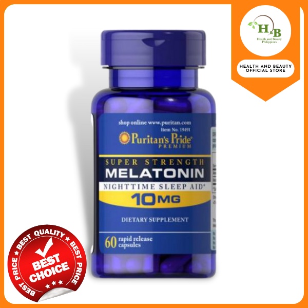 Authentic Melatonin 10mg 60 Capsules By Puritans Pride Shopee