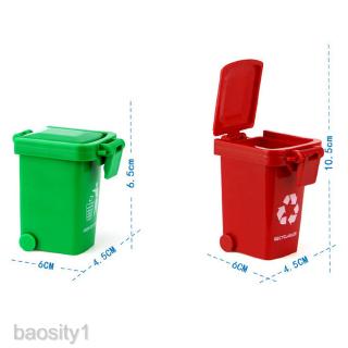 Set of 3 Mini Curbside Trash and Recycle Can Set Pencil Cup Holder (Green,Yellow,Red),  Fun Playing, #8