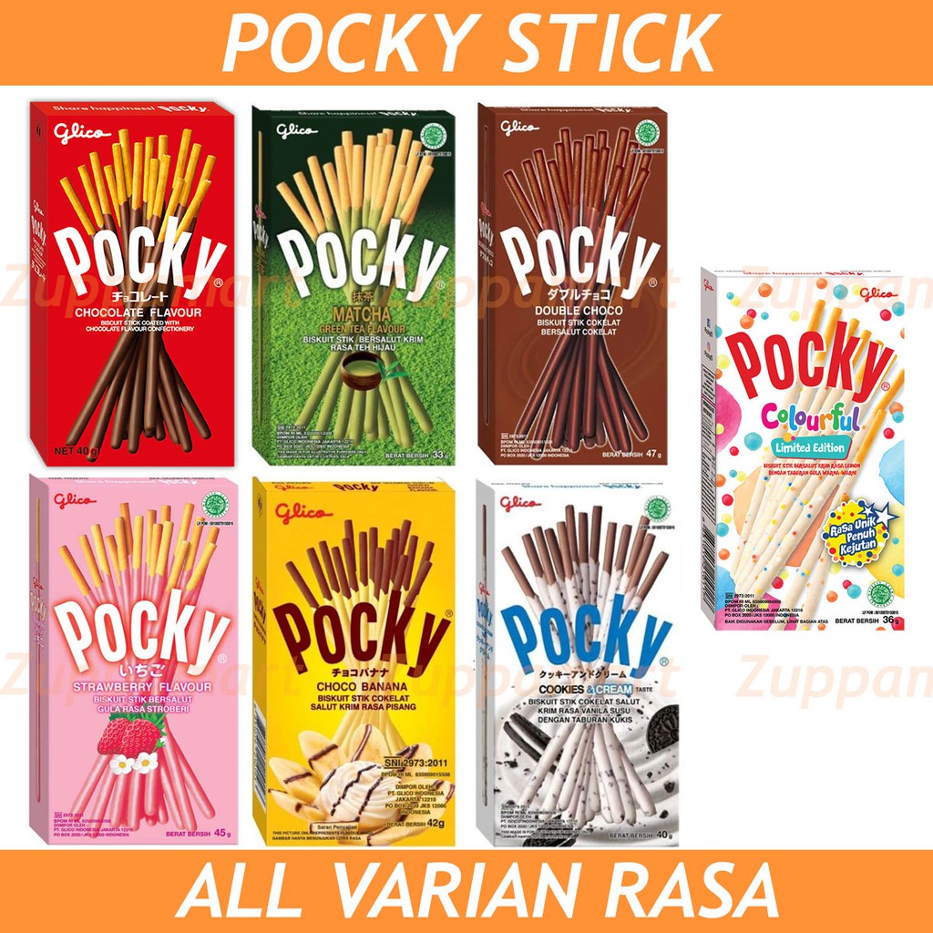 Glico Pocky 47g Snack Biscuit Stick Chocolate Double Choco Matcha Strawberry Cookies And Cream 9813