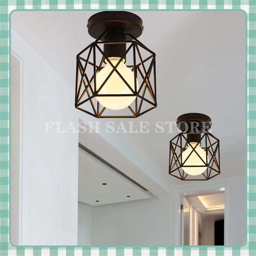 Hot Metal Ceiling Light Black Square Cage Iron Diy Chandelier For Bedroom Coffee Bar Resta Shopee Philippines