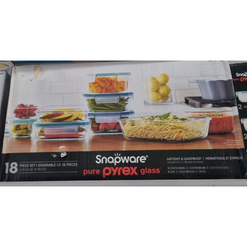 Snapware Pyrex 18piece Glass Food Storage Set Shopee Philippines