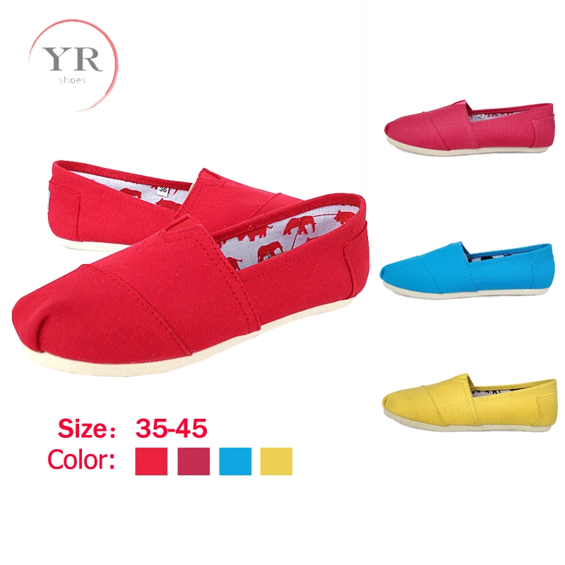 Ready Stock Unisex Toms Thomas Shoes Slip-ons Flats Casual Canvas Shoes ...