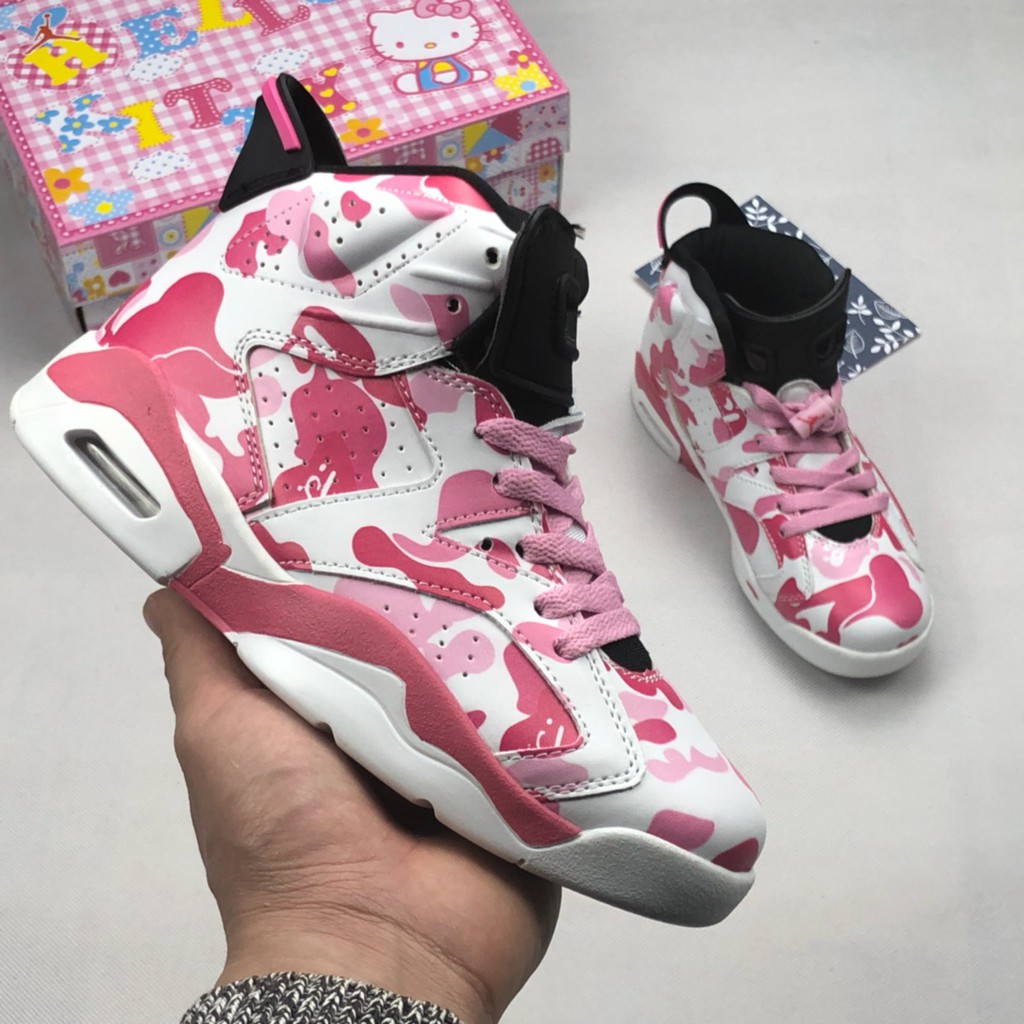 Original Kids Air Jordan 6 Hello Kitty Pink Black White For Sale Running Shoes Sneakers Shopee Philippines