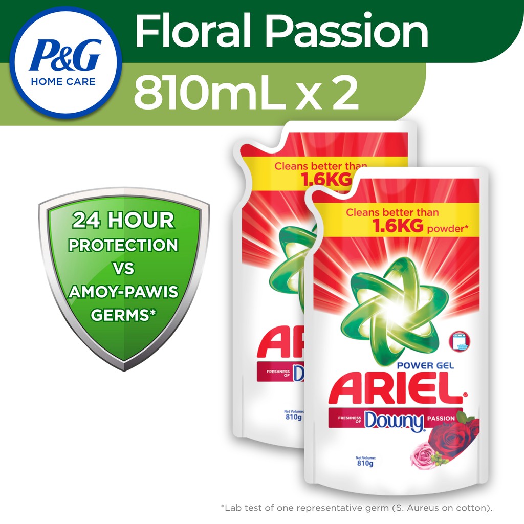 Ariel Liquid Detergent Power Gel with Downy Floral Passion Refill 810mL