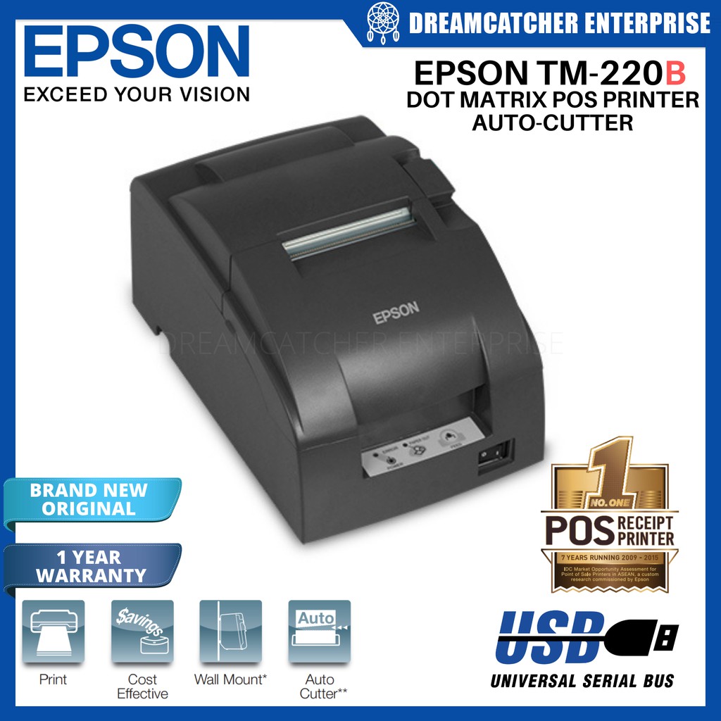 Epson TM-U220B Dot Matrix POS Printer Auto-cutter (USB Interface) | Shopee  Philippines