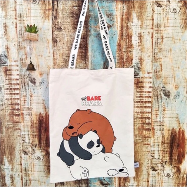 we bare bears tote bag