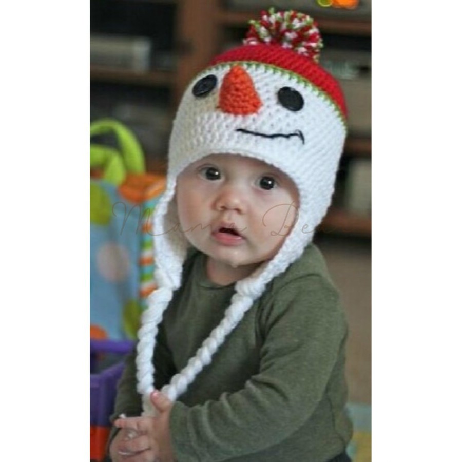 Christmas Snowman Baby Crochet Bonnet Shopee Philippines