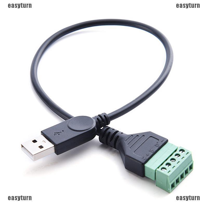 4pcs USB 2.0 Type A Male to 5 Pin Screw Shield Terminal Adapter Converter